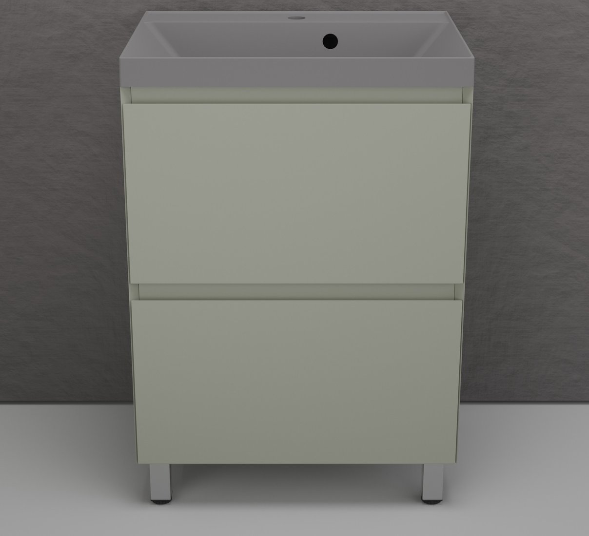 Symbolite Тумба под умывальник Манхэттен 60 Plus 2 ящика + Asti 60x45 (олива/серый шелк)