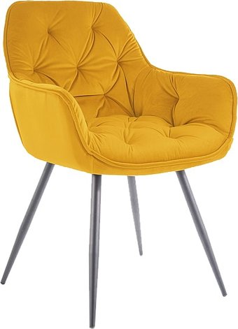 Стул с подлокотниками Signal Cherry Matt Velvet 48 (желтый/черный)