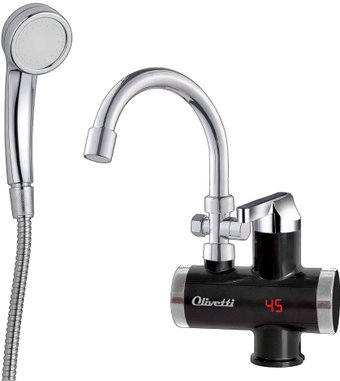 Проточный электрический водонагреватель кран+душ Olivetti OL-WH4054SS
