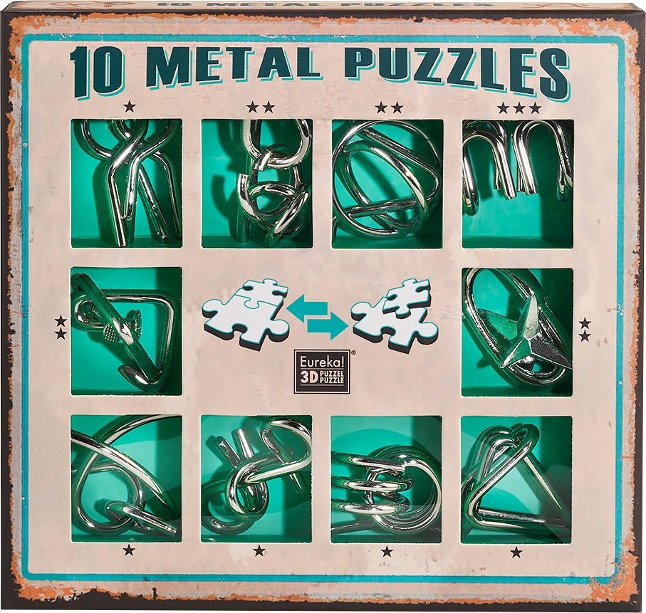 

Головоломка Eureka Wire Puzzle Sets 10 Metal Puzzles 473357 (зеленый)