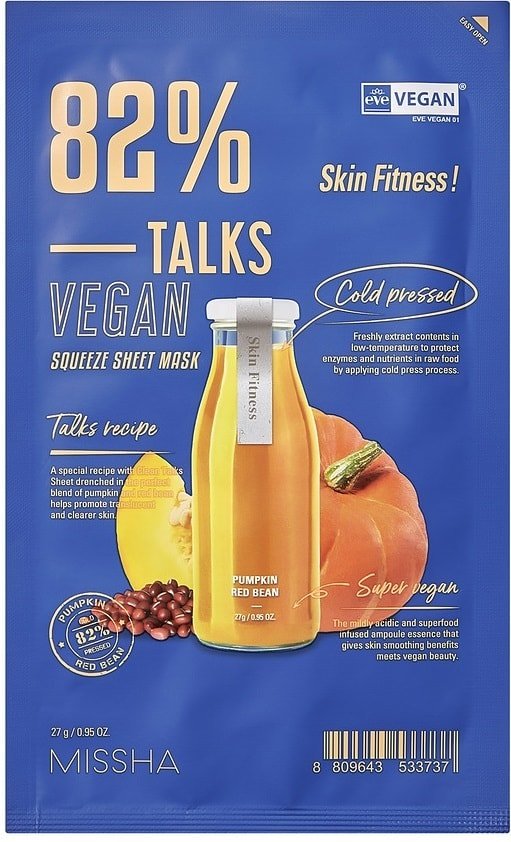 

Missha Маска Talks Vegan Squeeze Sheet Mask Skin Fitness 27 г