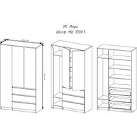 Шкаф распашной ДСВ Мори МШ 1200.1 (дуб сонома/белый)