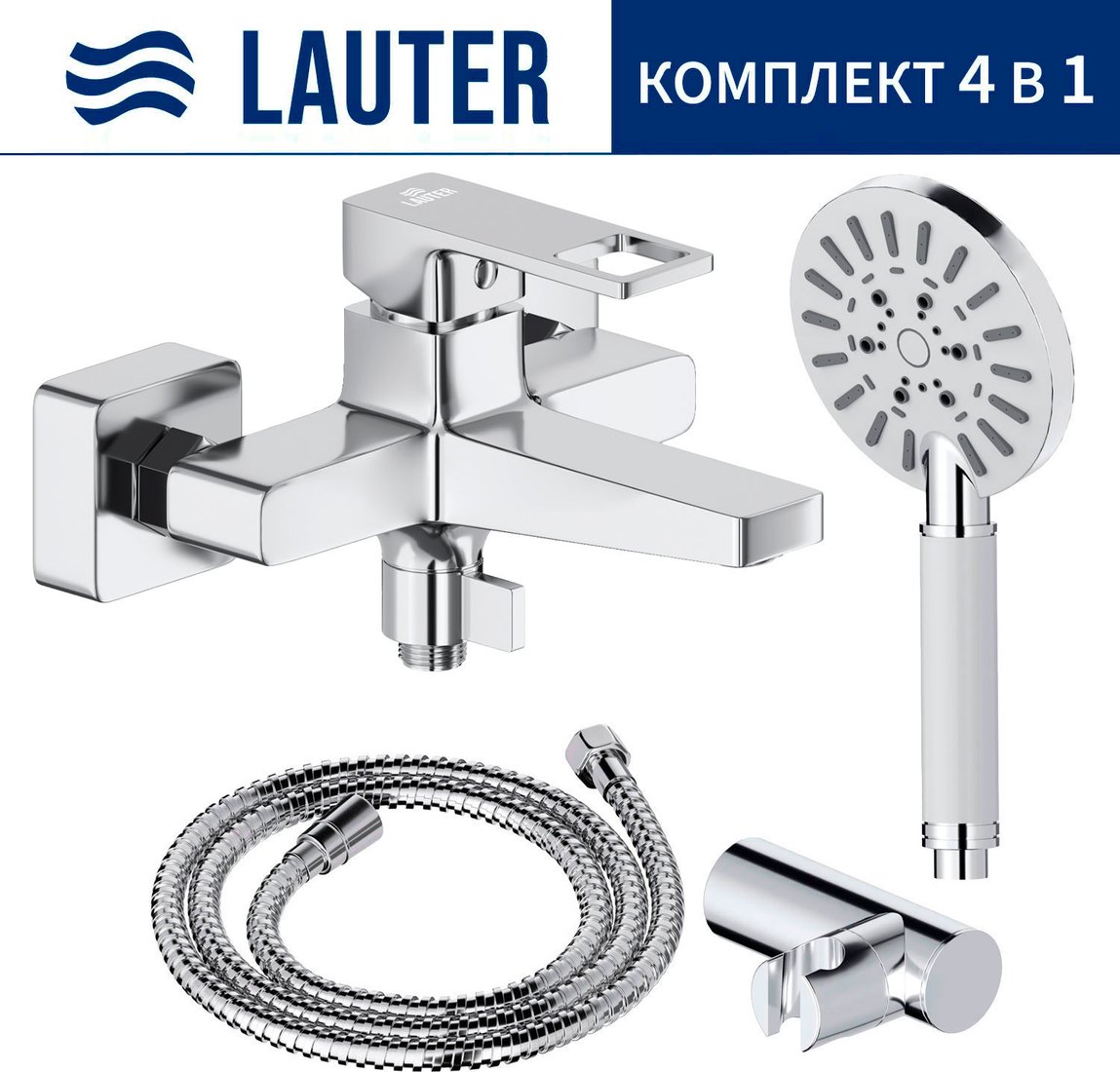 Смеситель Lauter Cascade 21CK6615C с лейкой Relexa Nevada 21S10146