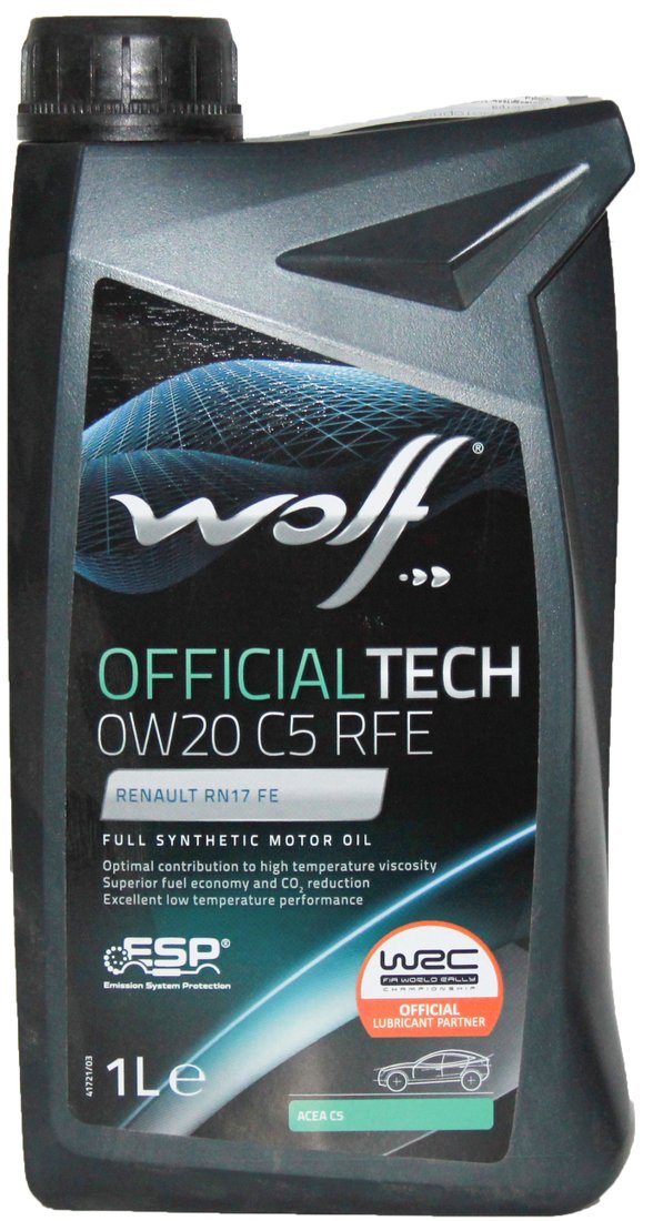 

Моторное масло Wolf OfficialTech 0W-20 C5 RFE 1л
