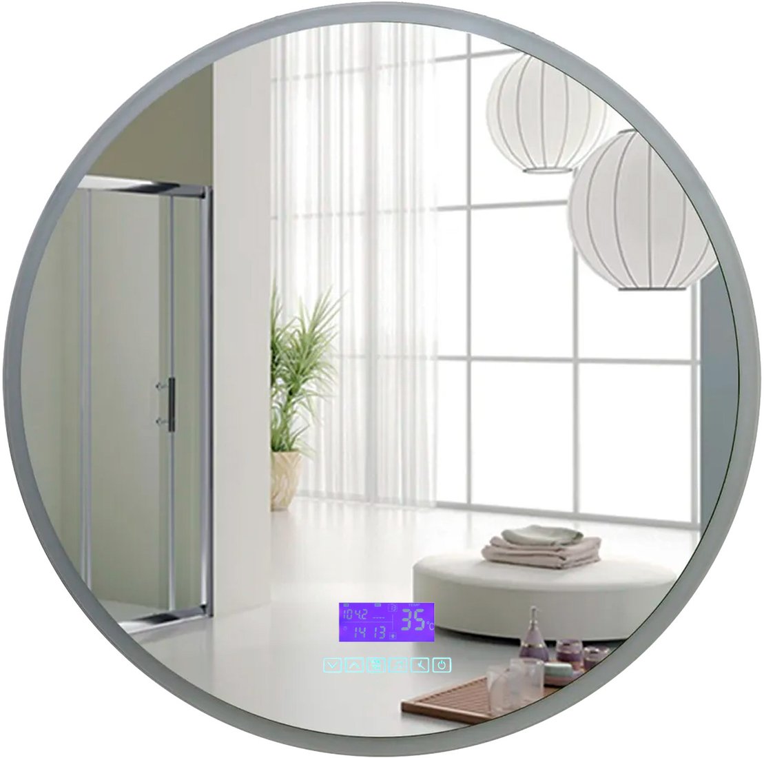 Пекам Зеркало Ring 80x80 ring-8x80M (с подсветкой, с многофункциональной панелью)