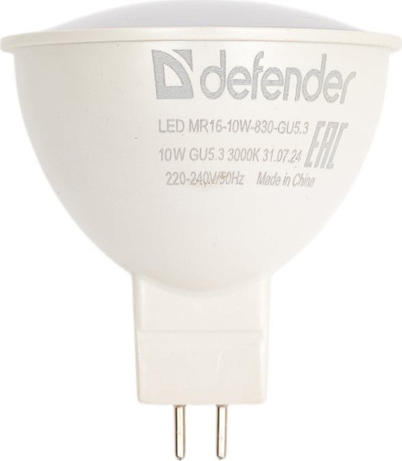 

Светодиодная лампочка Defender MR16-10W-830-GU5.3