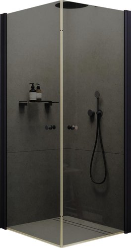 Душевой уголок MaybahGlass MGY-1296-6 (графитовое стекло/черный)