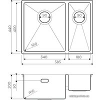 Кухонная мойка Omoikiri Taki 58-2-U/IF IN-L