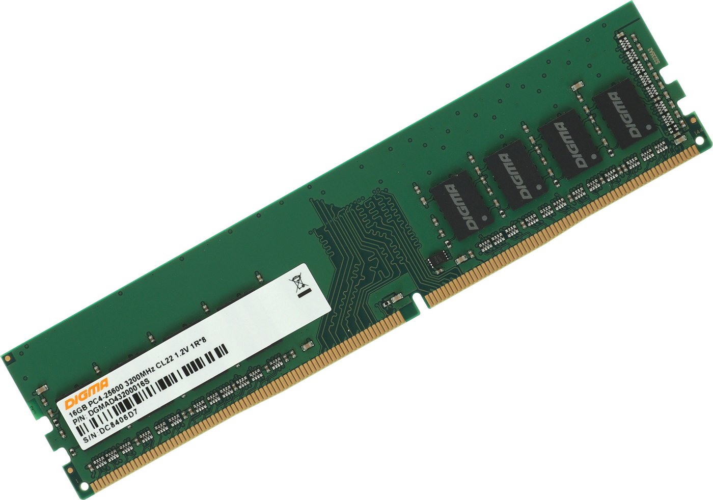 

Оперативная память Digma 16ГБ DDR4 3200 МГц DGMAD43200016S