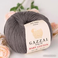 Пряжа для вязания Gazzal Baby Cotton 3450 50 г 165 м (темно-серый)