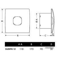 Осевой вентилятор CATA Silentis 12 Inox