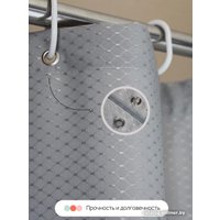 Шторка-занавеска для ванны Home One Waffle 200x200 417261 (светло-серый)