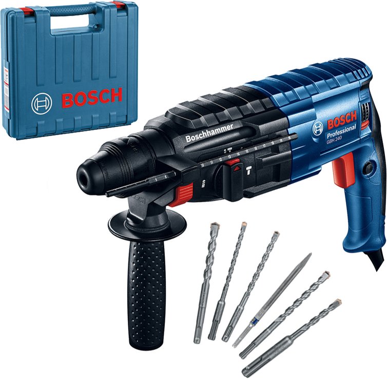 

Перфоратор Bosch GBH 240 Professional 0611272102 (кейс, набор оснастки)