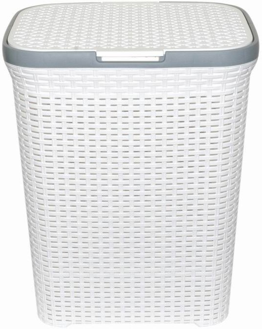 

Корзина ВиолетПласт для белья 60 л с крышкой Ротанг (белый)