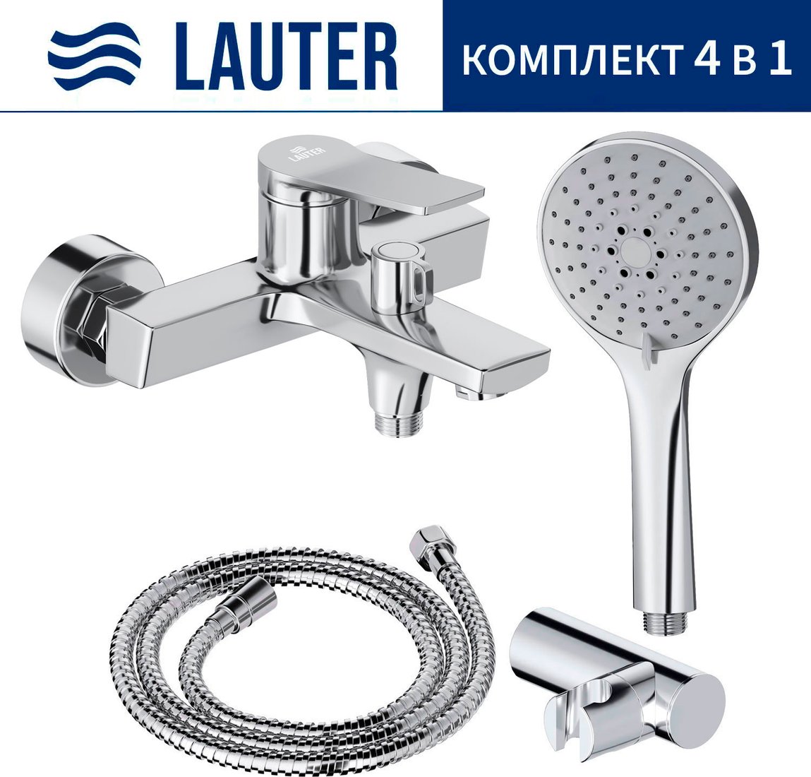 

Смеситель Lauter Silk 21СК6572С с лейкой Relexa Daisy 21S10167
