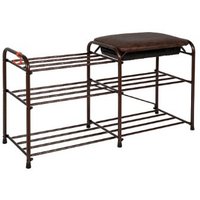 Полка для обуви ЗМИ Альфа 33 с сиденьем и ящиком ПДО А33СЯ (медный антик)