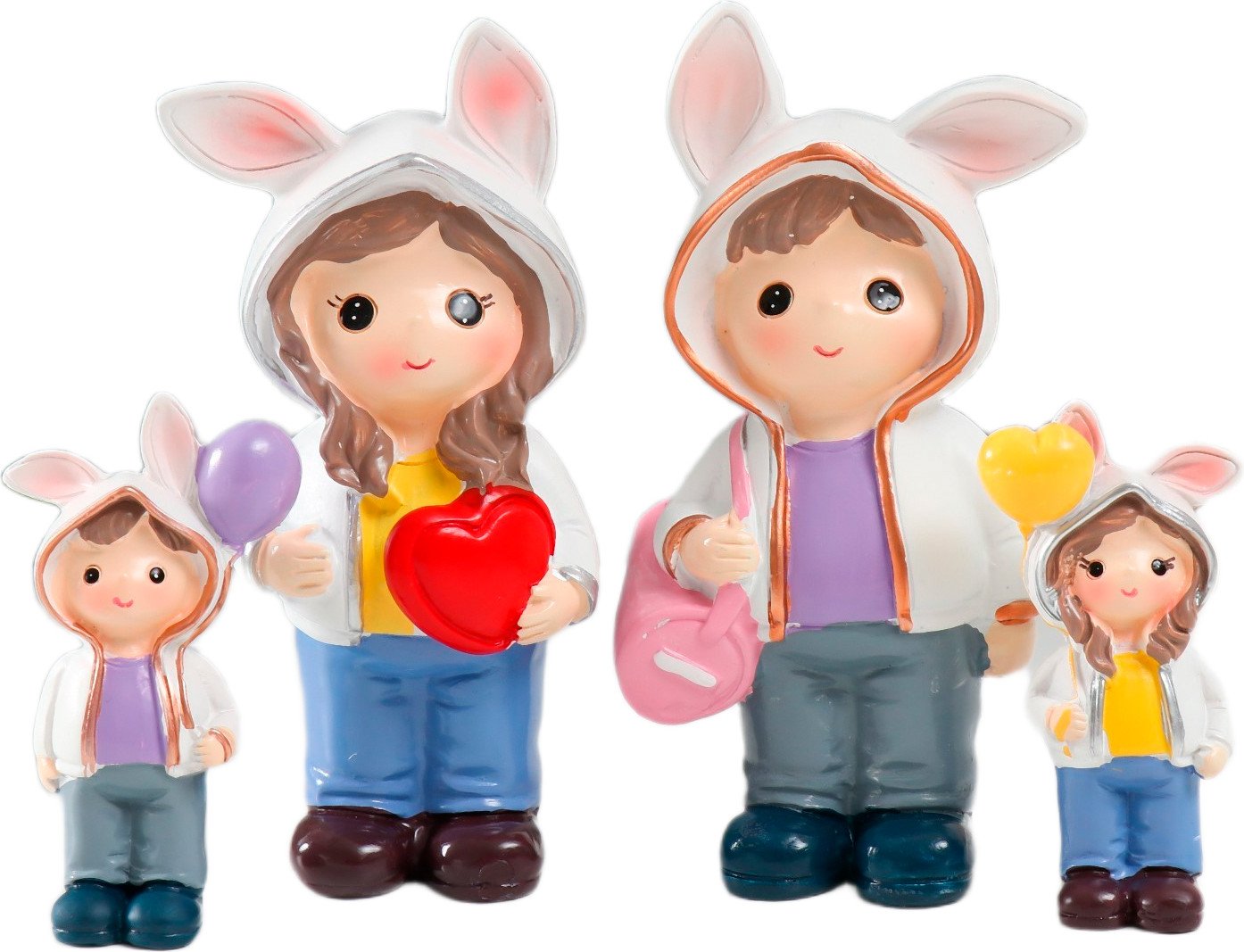 

Набор статуэток Sima-Land Малыши в толстовках с заячьими ушками 9836852 (4шт)