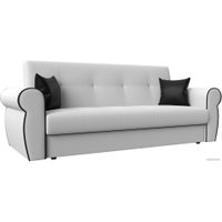 Диван Лига диванов Лига-019 118383 (экокожа, белый/черный/подушки черный)