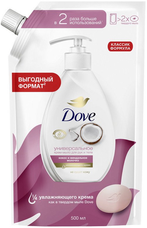 

Dove Мыло жидкое Кокос и миндальное молочко 500 мл