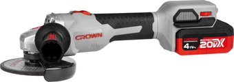 Угловая шлифмашина Crown CT23008-125HX-4 BMC (с 2-мя АКБ)