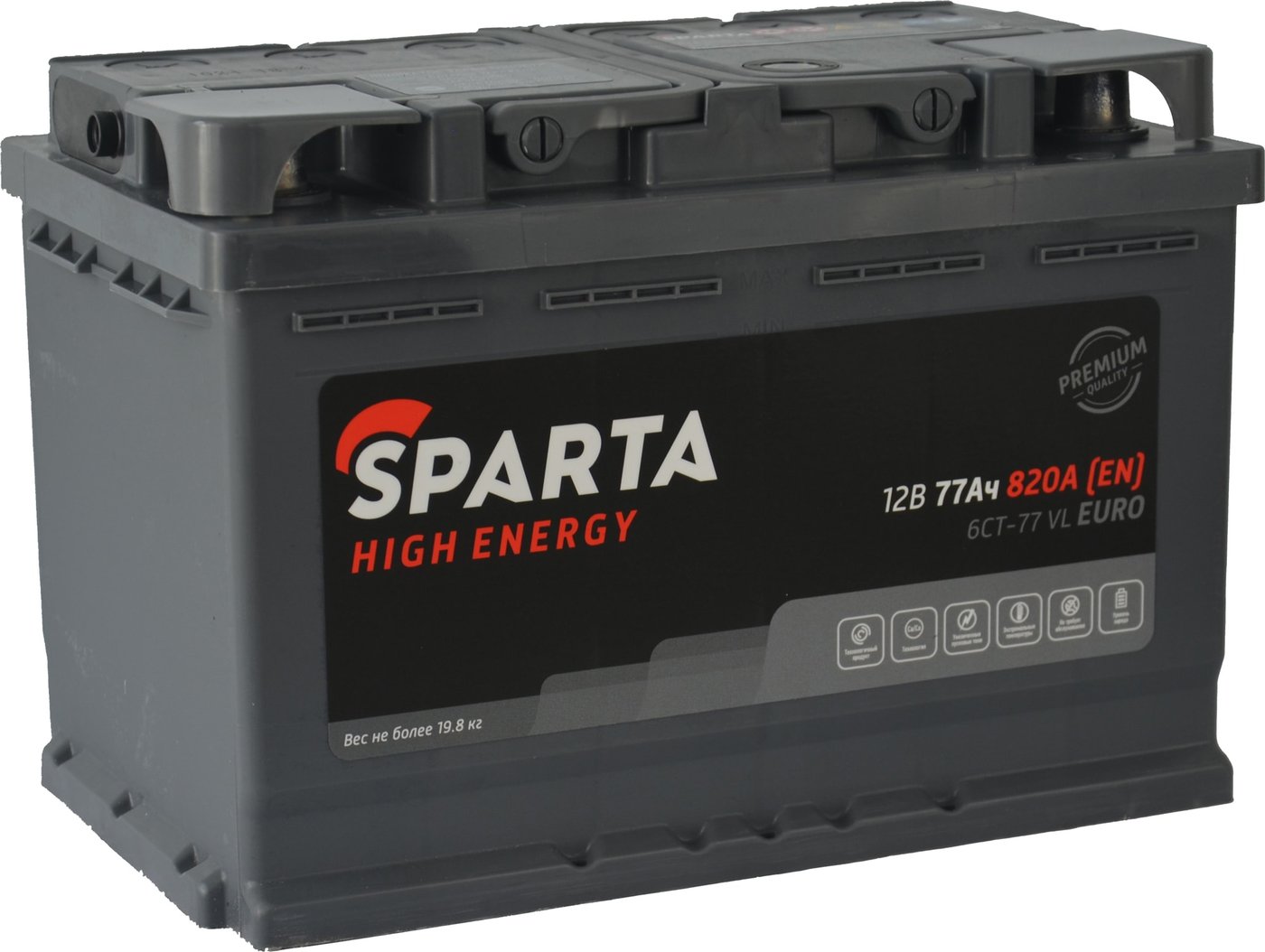 

Автомобильный аккумулятор Sparta High Energy 6CT-77 VL Euro (77 А·ч)