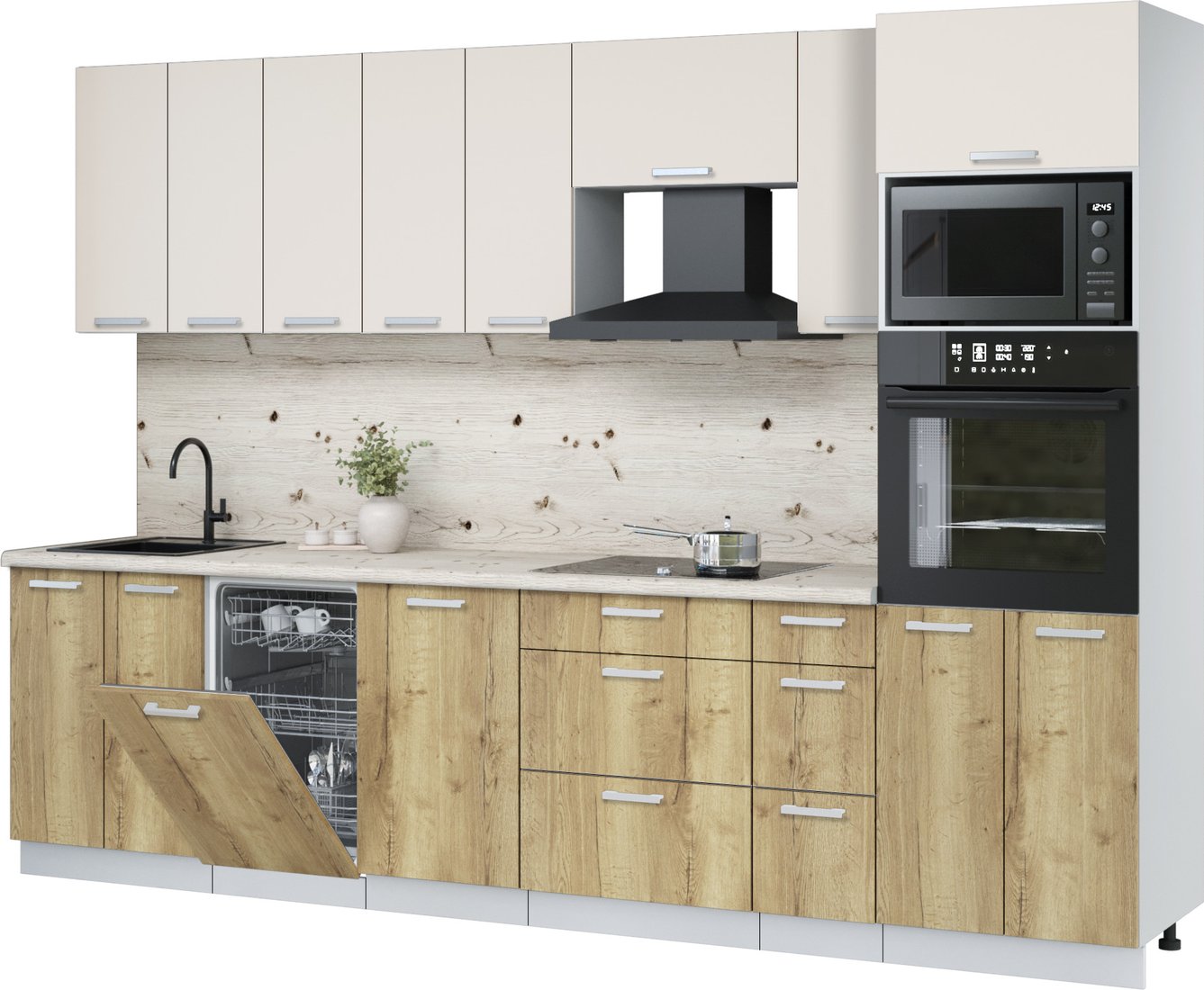 

Готовая кухня Интерлиния Мила Лайт 3.0-ПМ3 (персидский жемчуг/дуб золотой/бискайская сосна)