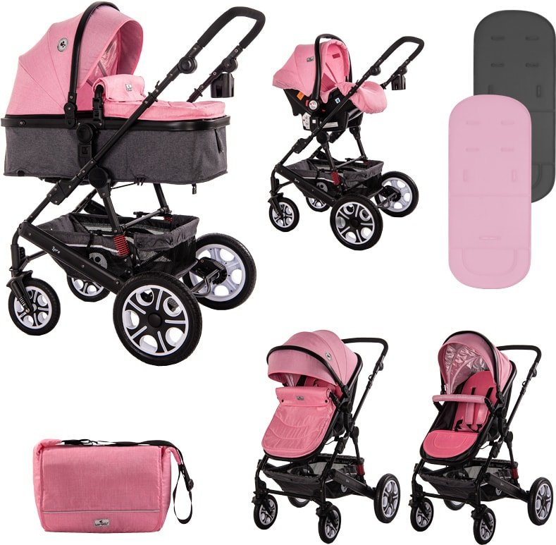 

Универсальная коляска Lorelli Lora 2021 (3 в 1, candy pink)