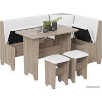 Обеденная группа Трия Техас исп. 1 (дуб сонома трюфель/экокожа белый)