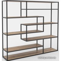 Стеллаж Hype Mebel Зиг-Заг 200x150 (черный/дуб галифакс натуральный)