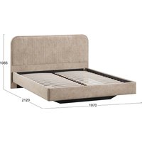 Кровать Трия Тиффани Тип 1 180x200 (микровелюр Wellmart Dark Beige)