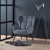 Интерьерное кресло Halmar Tyrion (серый/черный)