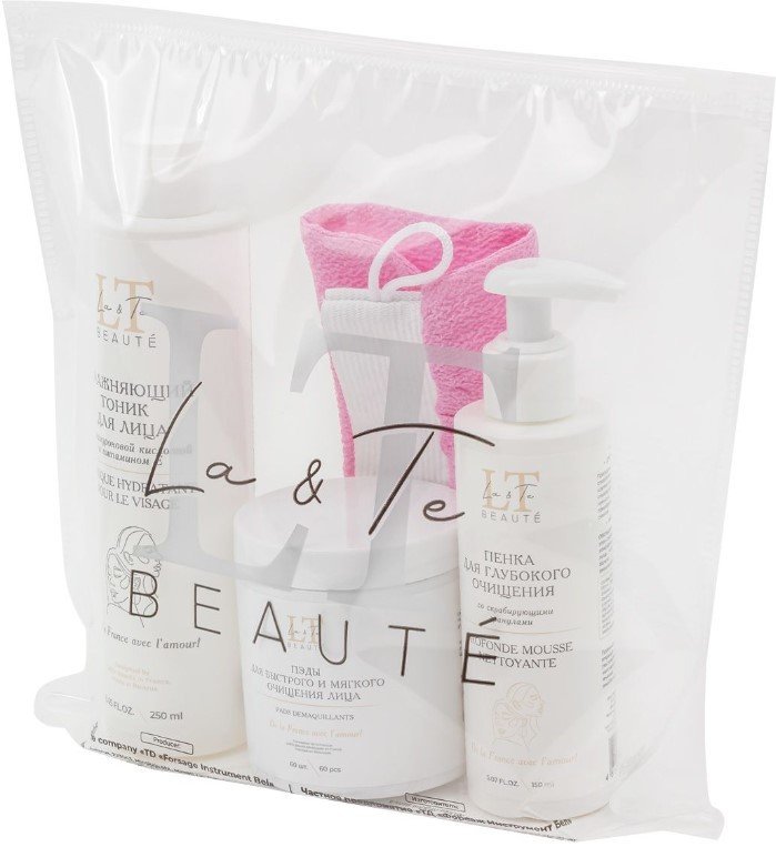 

La and Te beaute Набор косметики Пэды+Тоник+Пенка+Перчатка-рукавица LT-23
