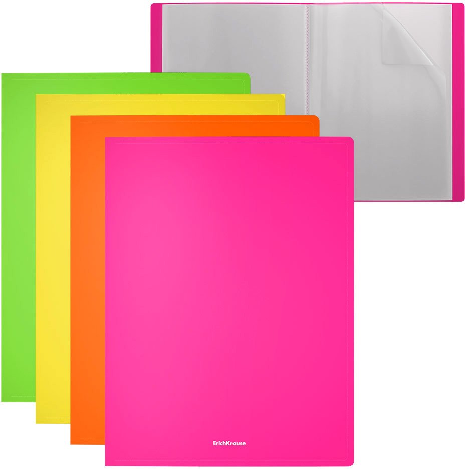 

Набор папок Erich Krause Matt Neon c 40 карман. 49931 (4 шт)