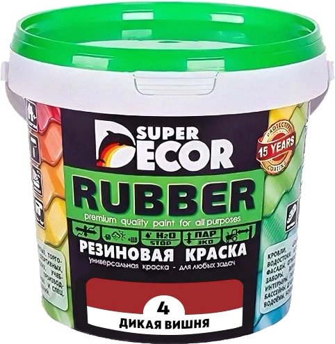 

Краска Super Decor Rubber 1 кг (№04 дикая вишня)