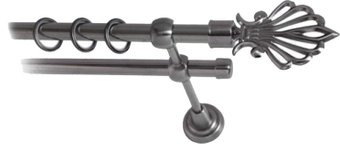 Карниз для штор Lm Decor Веер (антрацит, гладкая, 4м 16мм, 2 ряда)