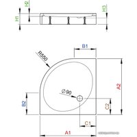 Душевой поддон Radaway Patmos A Compact 90x90 [4S99155-05]