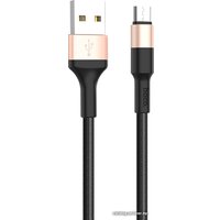 Кабель Hoco X26 USB Type-A - microUSB (1 м, черный/золотистый)