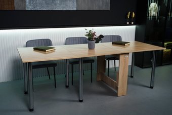 Стол-книга Stoloff Мечта 2280x850 (дуб сонома, опоры вкручиваемые, углы прямые без роликов и ручек)