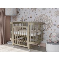 Кроватка-трансформер Incanto Mimi-ЮГ с автоспинкой и маятником KR-0182/2 (кашемир)