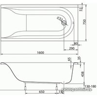 Ванна Kolo Mirra 160x75 XWP3360000 (с экраном)