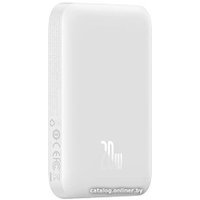 Внешний аккумулятор Baseus Magnetic Mini Air Wireless Fast Charge Power Bank 20W 6000mAh (белый)