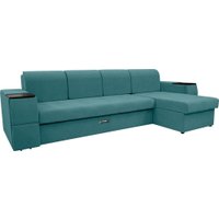 Угловой диван Сириус Лидер-13 с оттоманкой НПБ 330x165 (Eva 23 велюр зеленый)