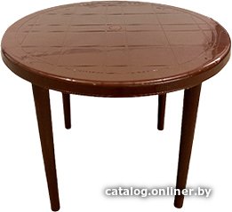 Садовый стол БИМАпласт круглый (коричневый)
