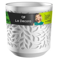 Кашпо La Decoro Leaves КШ-9569 (белый/белый)