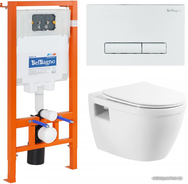 Унитаз подвесной BelBagno BB070CHR/SC/BB002-80/BB018-GV-BIANCO