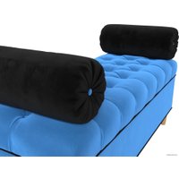 Банкетка Лига диванов Глория 113659 (велюр голубой/черный/черный)