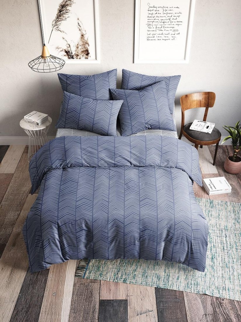 2-спальный комплект постельного белья Ночь Нежна Лайнс 2сп Евро 70x70 70419-1+70420-1