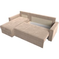 Угловой диван Лига диванов Верона лайт левый (велюр бежевый)
