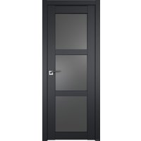 Межкомнатная дверь ProfilDoors 2.13U L 40x200 (черный матовый, стекло графит)