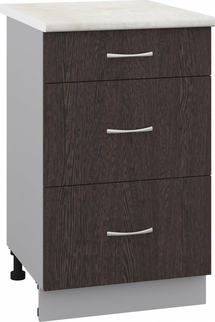 

Шкаф напольный Кортекс-мебель Корнелия Лира НШ50р3ш (венге/королевский опал)